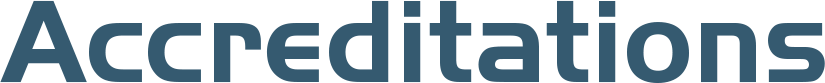 Text Accreditation in the colour blue