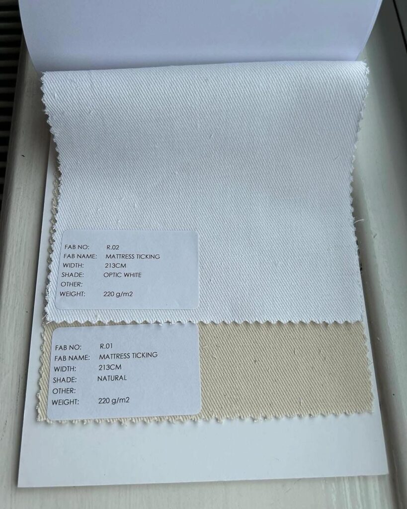 Fabric sample for a matress